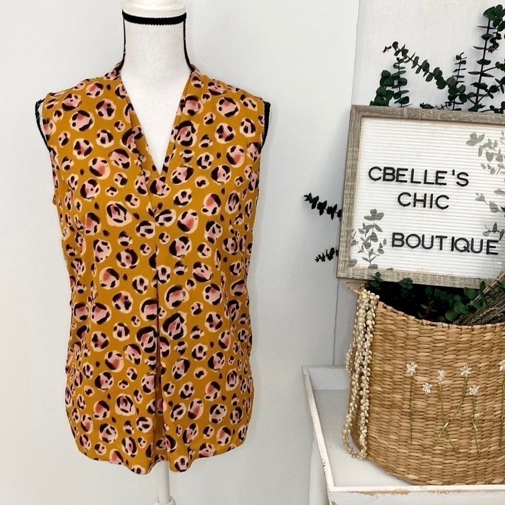 CABI Sunset Leopard Prowl Animal Print Sleeveless Top